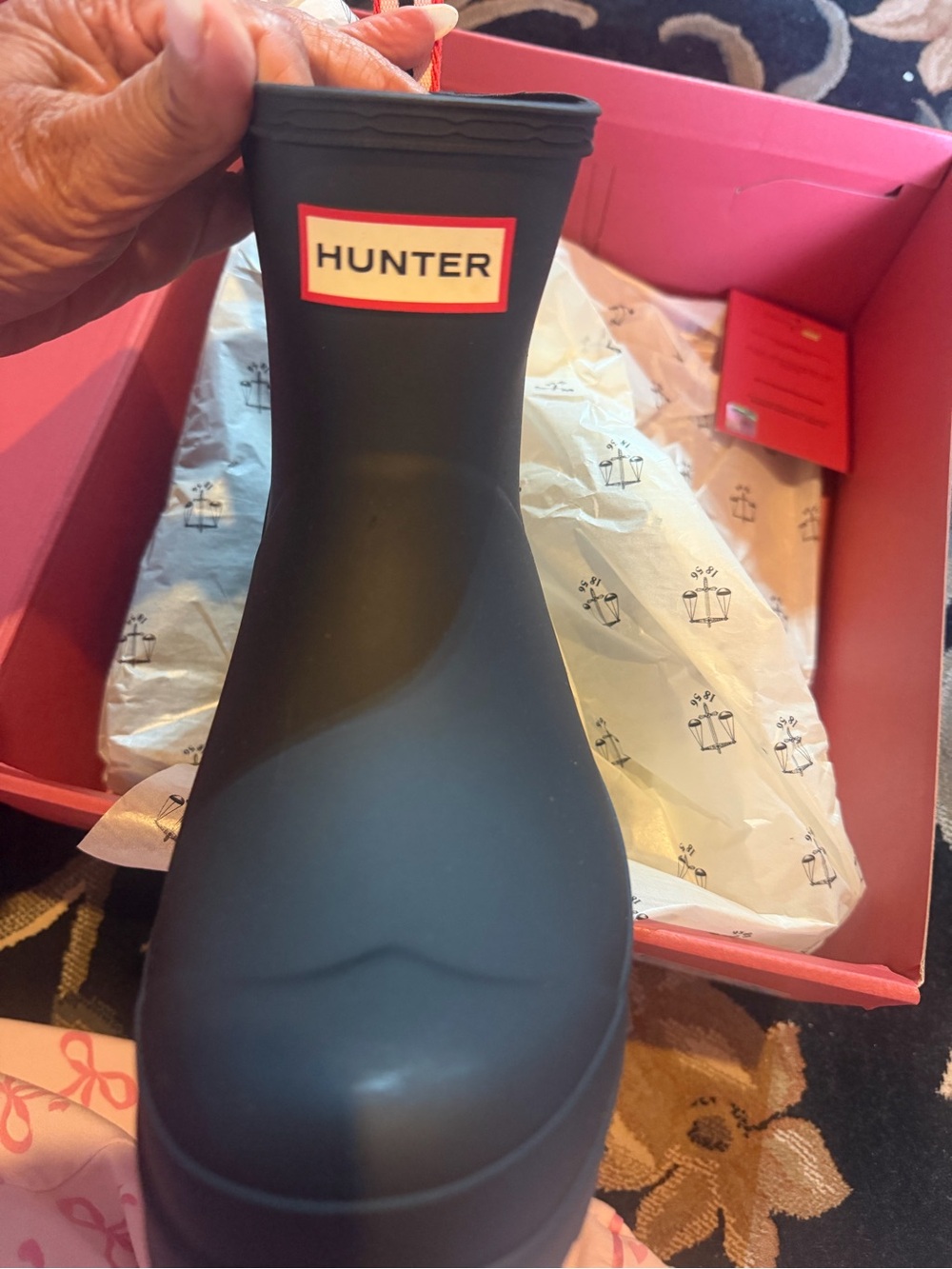 Hunter Black Short Waterproof Rain Boots! New! 8 - Picture 6 of 10